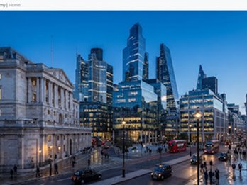 The City of London financial district at dusk