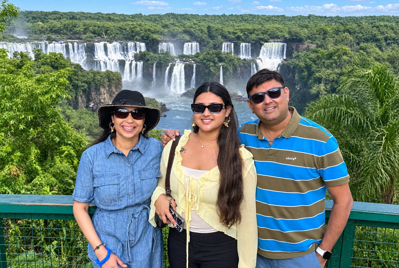 Family at the Iguazu waterfalls